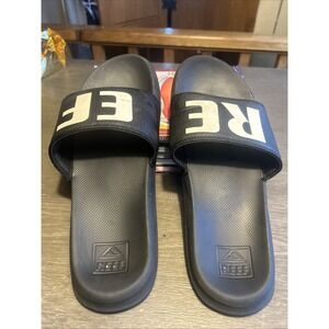 Reef One Black Slides Size 10 Men's Good Clean Condition